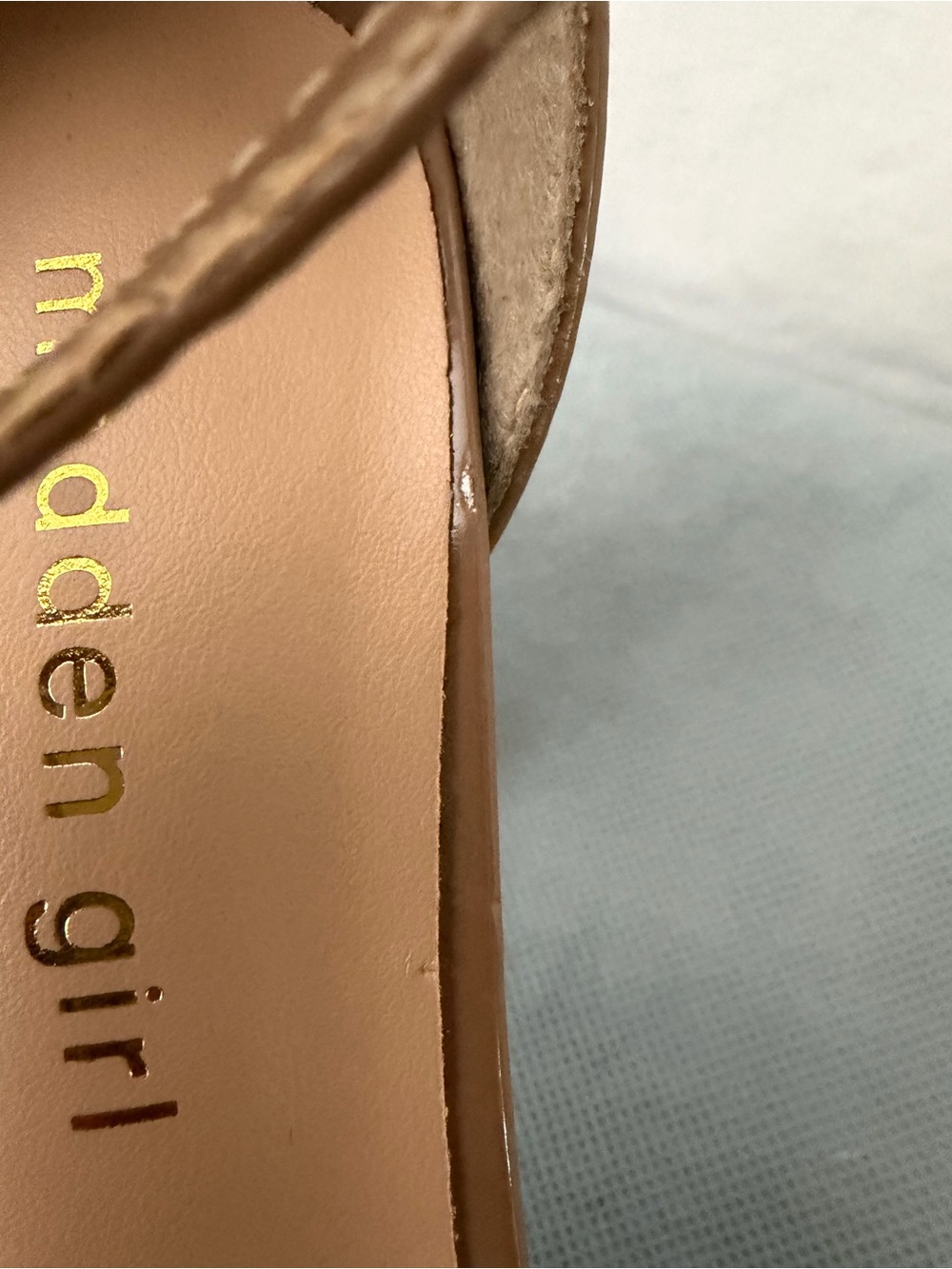 Madden Girl Beige Block Heel Sandals Ankle Strap Size 7 (B223) - Picture 7 of 12